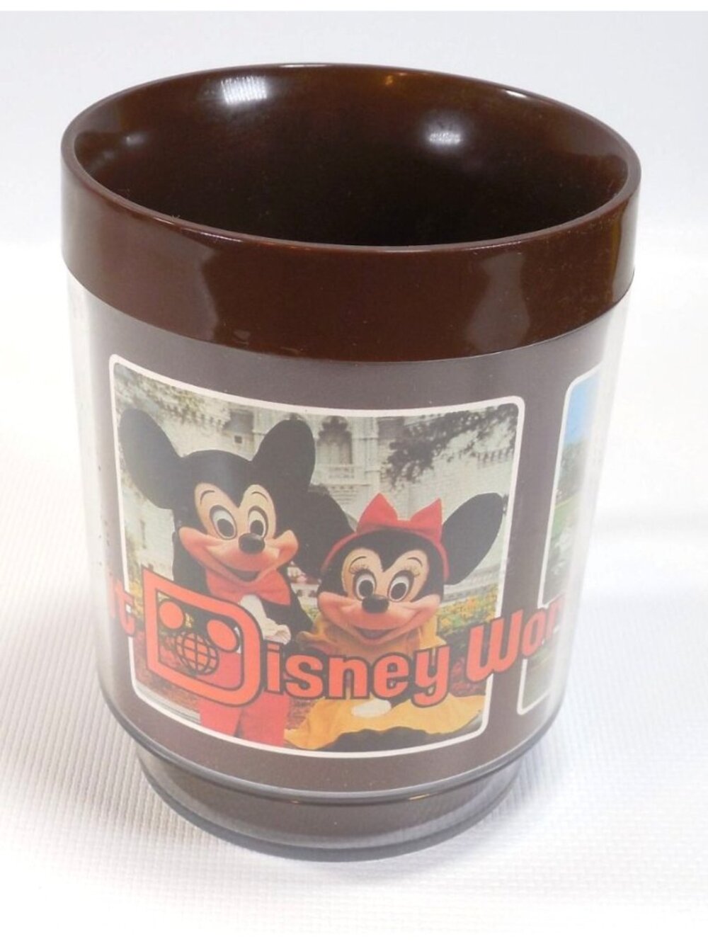 Vintage 1970s Walt Disney World Thermo Serv Brown Insulated Mug Collectible